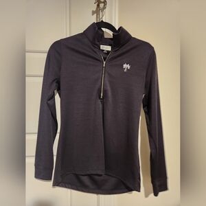 Dark Gray/ Black Quarter-Zip Pullover with Palm Tree Logo